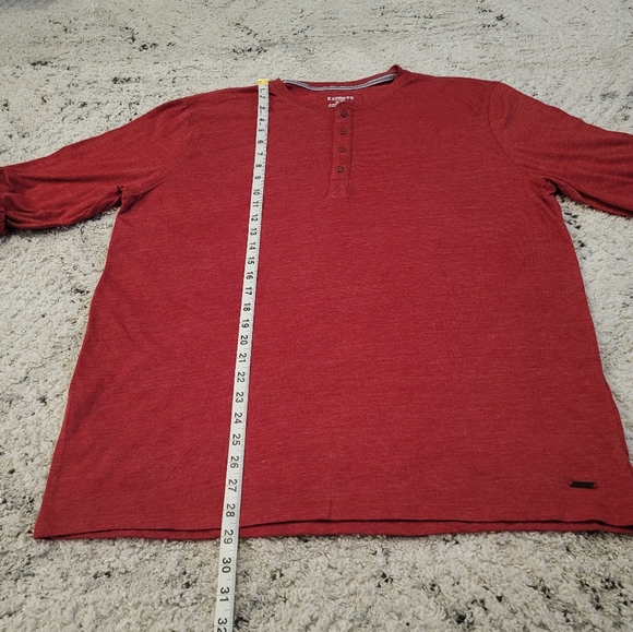 🆕️2 for 20🆕️Expess Mens Lightweight Cotton Henley Fitted Shirt Roll Up Sleeves - Picture 9 of 10